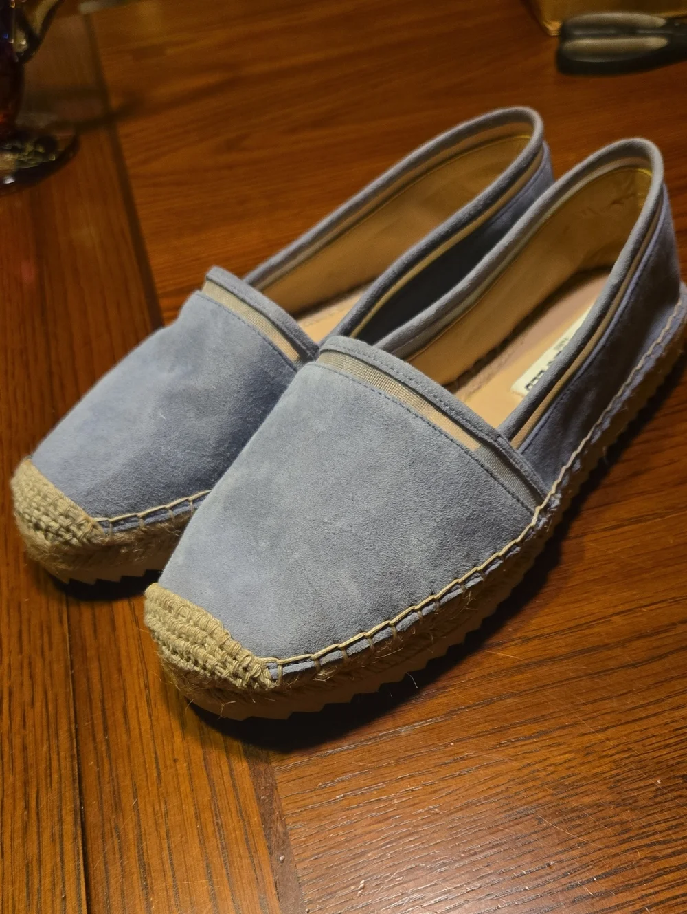 Alaine Espadrille In Sage Blue Suede